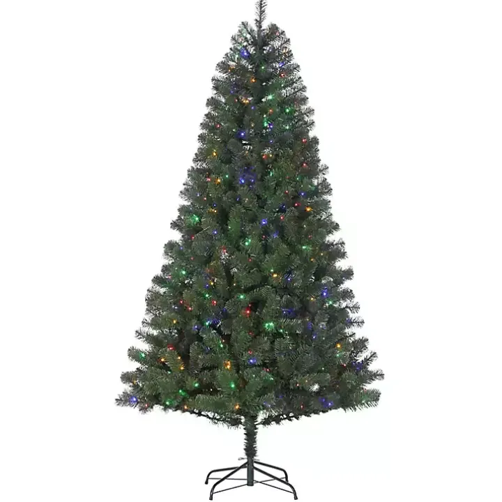 7.5 ft. Color-Changing Lit Spruce Christmas Tree