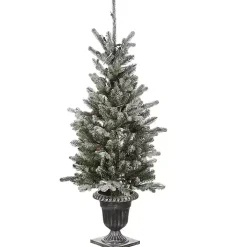 4 ft. Feel Real Pre-Lit Snowy Morgan Spruce Tree