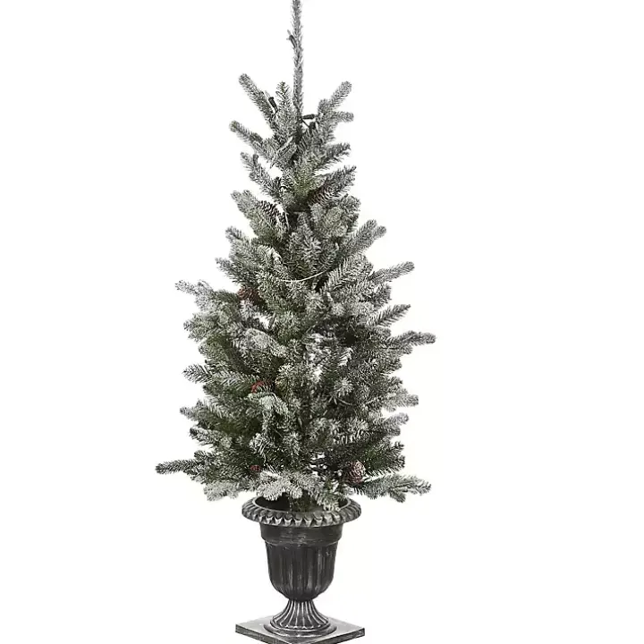 4 ft. Feel Real Pre-Lit Snowy Morgan Spruce Tree