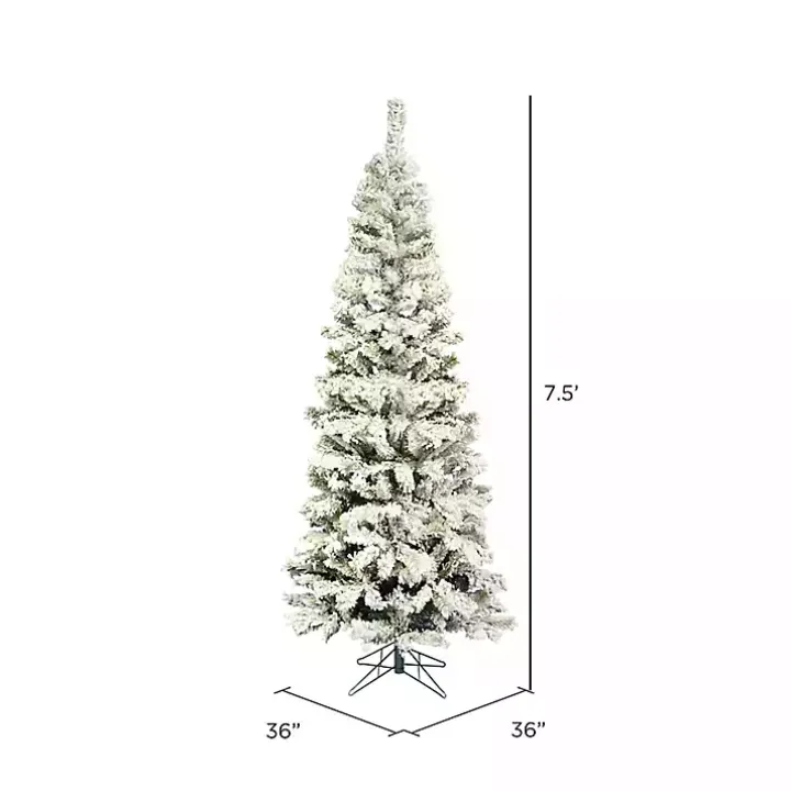 7.5 ft. Flocked Slim Pacific Pine Christmas Tree