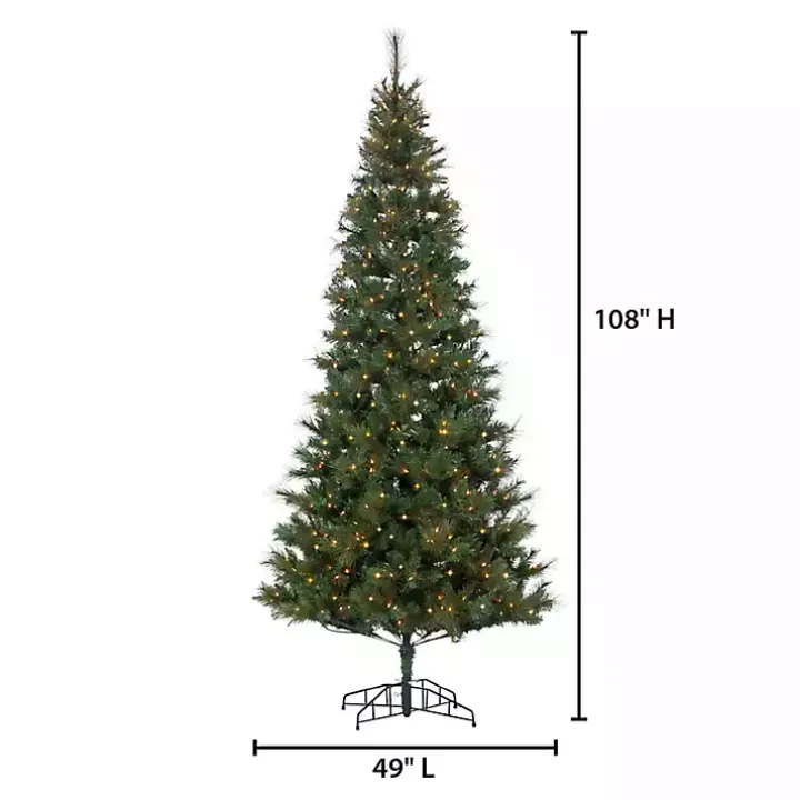 9 ft. Lit Baxter Pine Needle Mix Christmas Tree