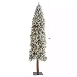 7 ft. Lit Flocked Grand Alpine Christmas Tree