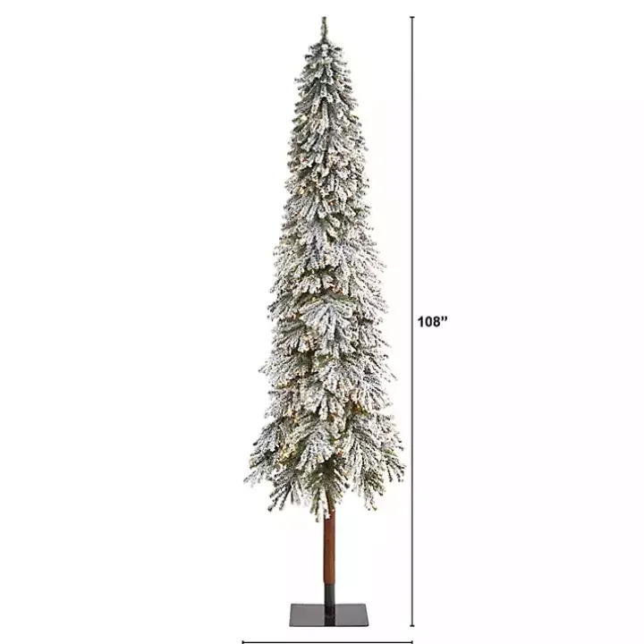 9 ft. Lit Flocked Grand Alpine Christmas Tree