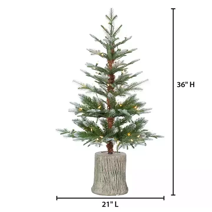 3 ft. Pre-Lit Cut Frosted Pine Christmas Tree