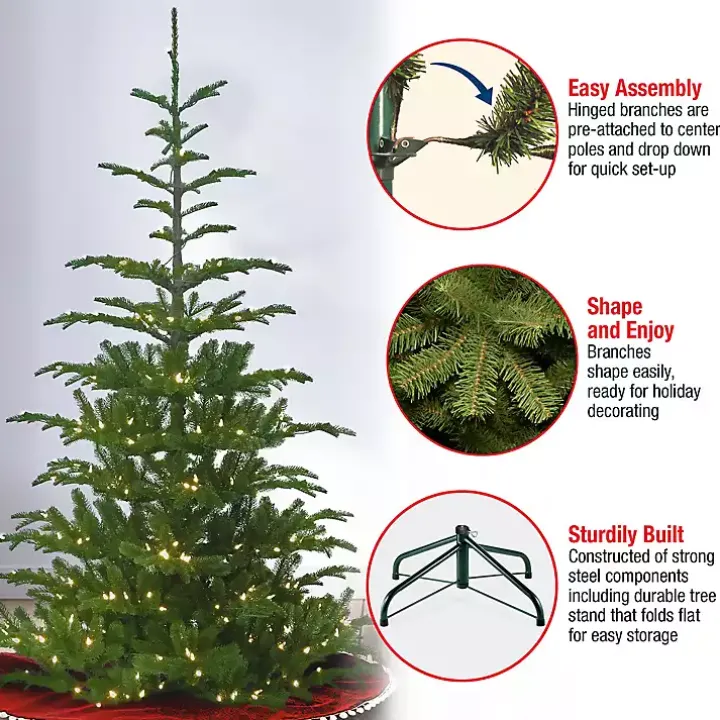 6.5 ft. Pre-Lit Feel Real Norwegian Christmas Tree