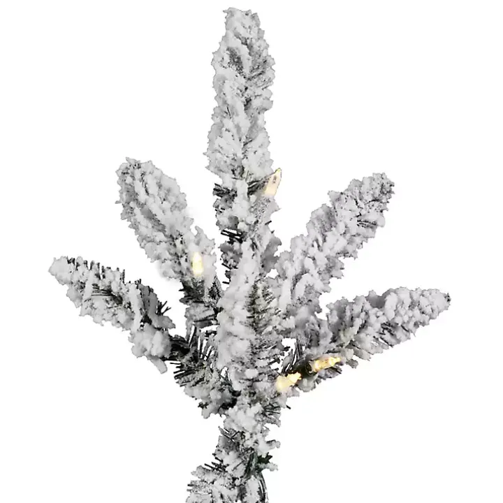6.5 ft. Pre-Lit Flocked Utica Fir Christmas Tree