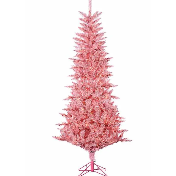 7.5 ft. Pre-Lit Pink Tinsel Christmas Tree