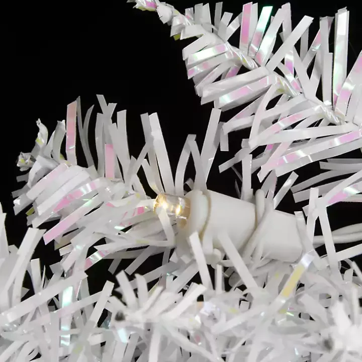 4 ft. Pre-Lit White Tinsel Christmas Tree