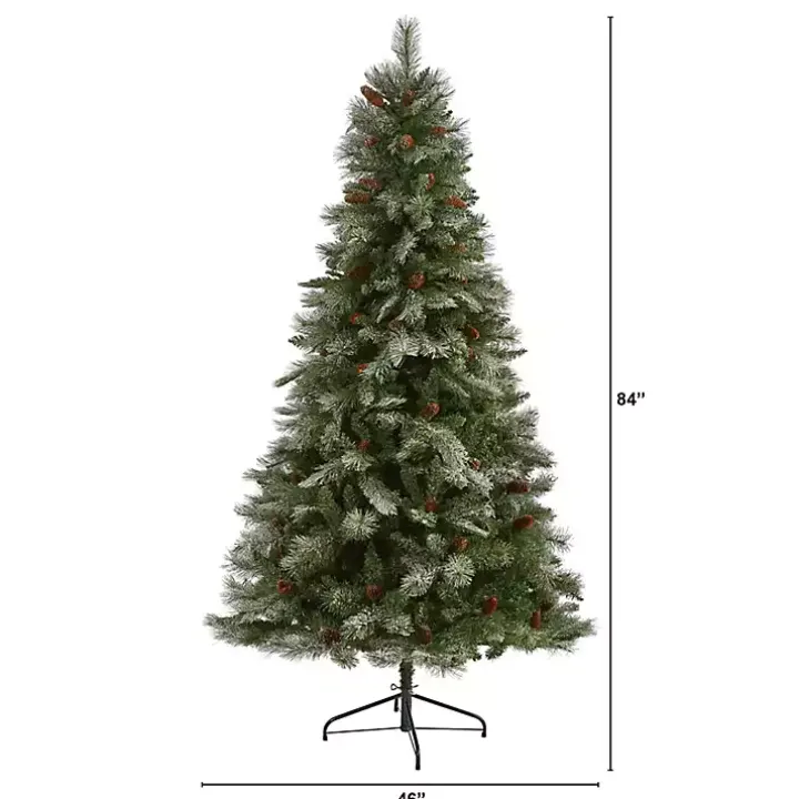 7 ft. Snowy Pine & Pinecones Christmas Tree