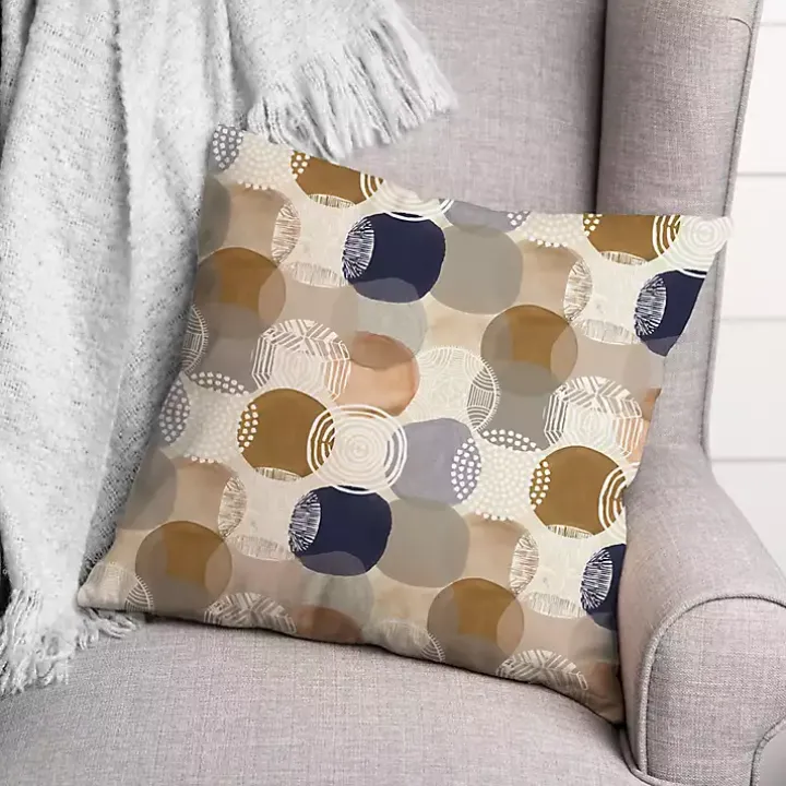 Abstract Circles Indoor/Outdoor Pillow