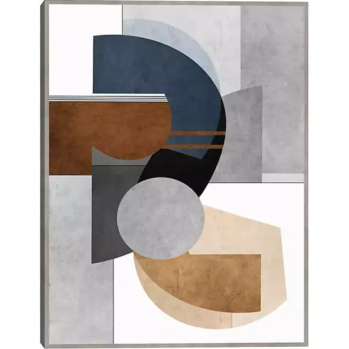 Abstract Organic Shapes Framed Canvas Art Print