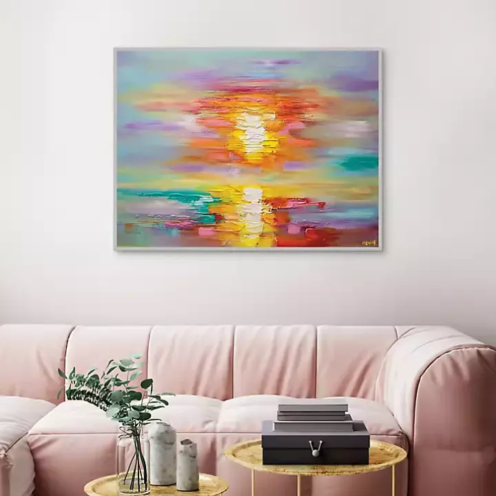 Abstract Sunrise Framed Canvas Art Print