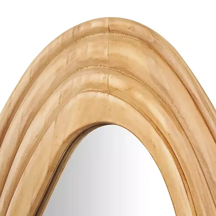 Abstract Wavy Wood Wall Mirror