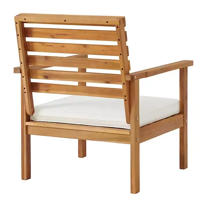 Acacia White Cushioned Outdoor Chairs, Set of 2