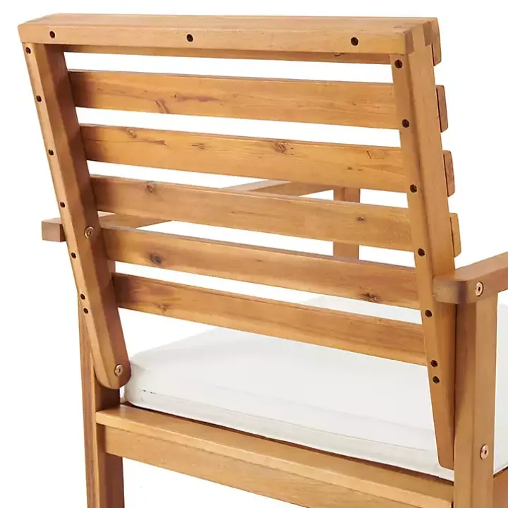 Acacia White Cushioned Outdoor Chairs, Set of 2