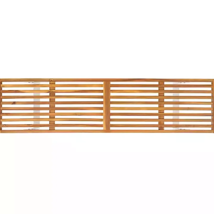 Acacia Wood and White Metal Monti Outdoor Bench