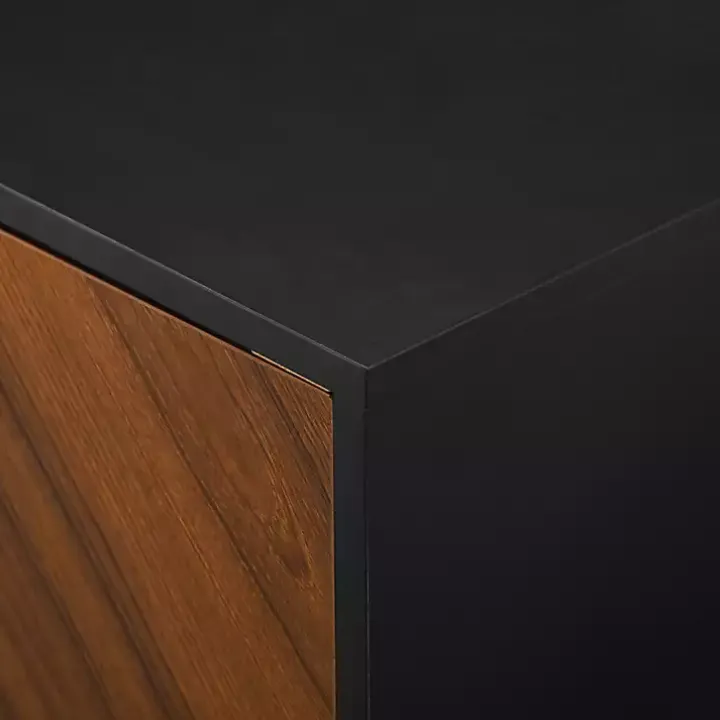 Acorn and Black Chevron Door TV Stand