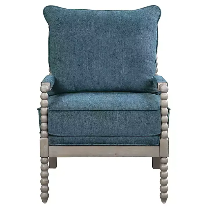 Aegean Blue Liam Turned Leg Accent Chair