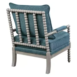 Aegean Blue Liam Turned Leg Accent Chair