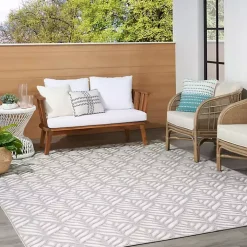 Aloha Ash Botanical Indoor/Outdoor Area Rug, 3x5