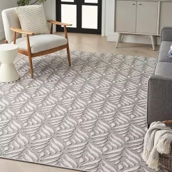Aloha Ash Botanical Indoor/Outdoor Area Rug, 3x5