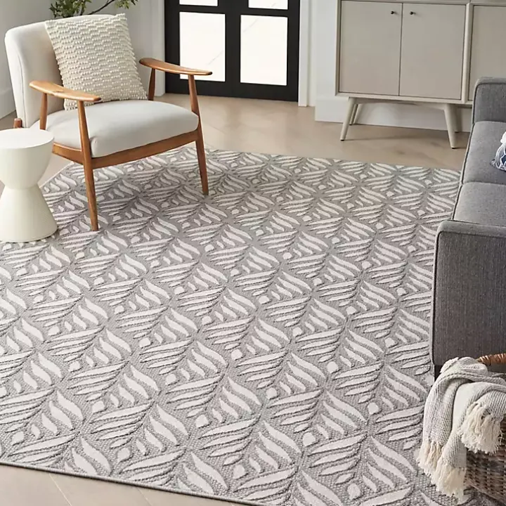 Aloha Ash Botanical Indoor/Outdoor Area Rug, 9x12