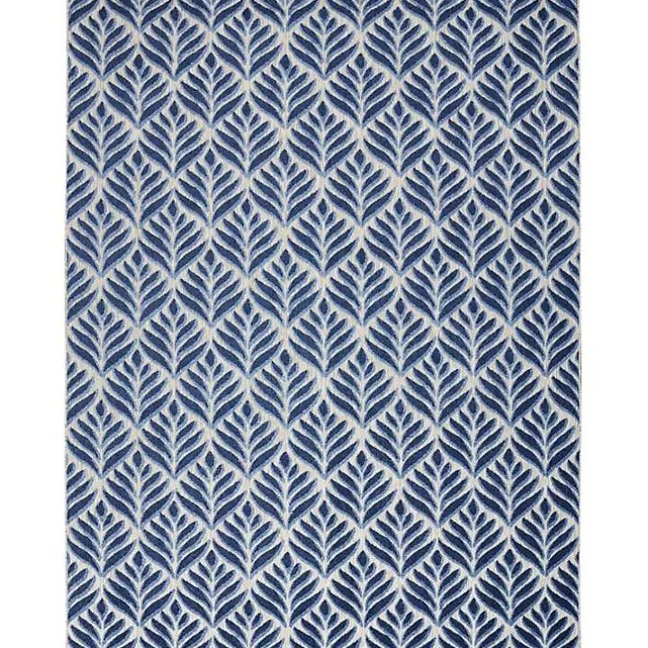 Aloha Blue Botanical Indoor/Outdoor Rug, 5x7