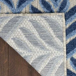 Aloha Blue Botanical Indoor/Outdoor Rug, 6x9
