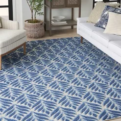 Aloha Blue Botanical Indoor/Outdoor Rug, 6x9