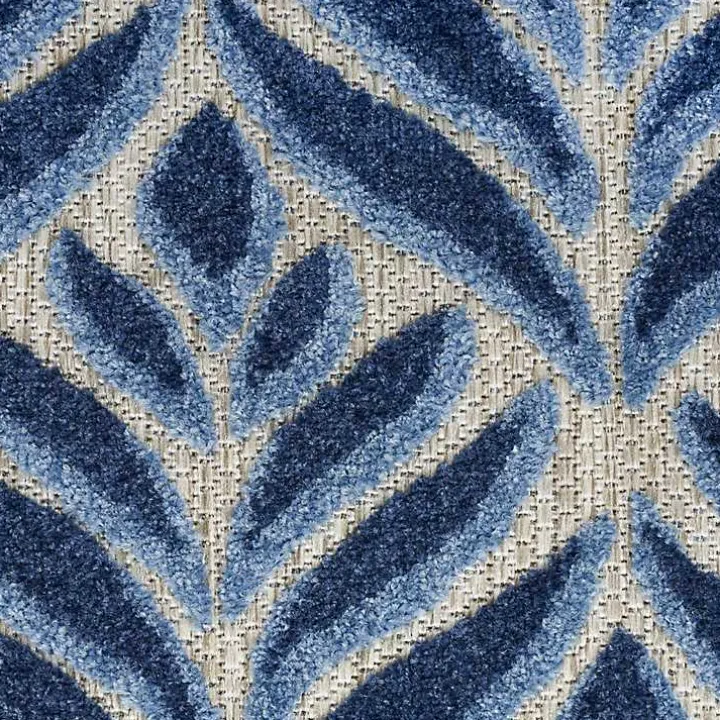 Aloha Blue Botanical Indoor/Outdoor Area Rug, 9x12