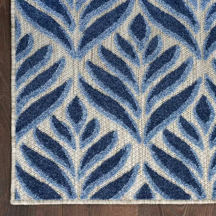 Aloha Blue Botanical Indoor/Outdoor Area Rug, 9x12