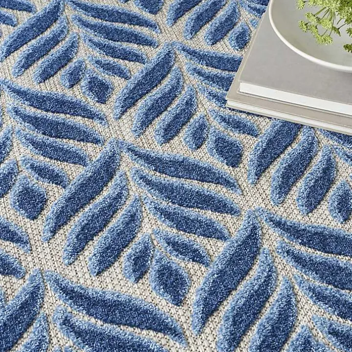 Aloha Blue Botanical Indoor/Outdoor Area Rug, 9x12