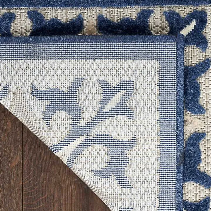 Aloha Blue Geometric Indoor/Outdoor Area Rug, 6x9