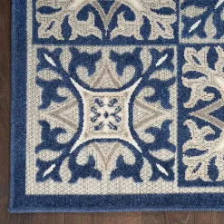 Aloha Blue Geometric Indoor/Outdoor Area Rug, 9x12