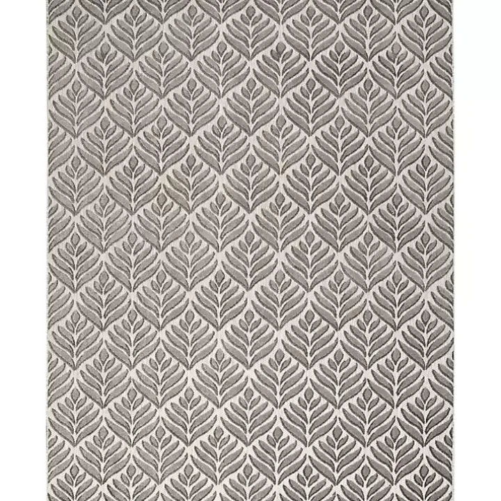Aloha Gray Botanical Indoor/Outdoor Rug, 5x7