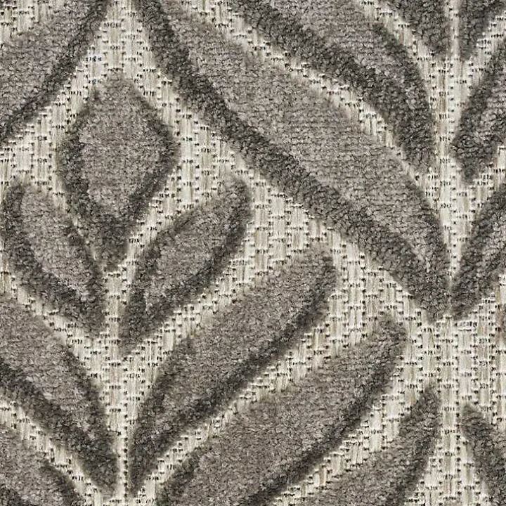 Aloha Gray Botanical Indoor/Outdoor Rug, 6x9