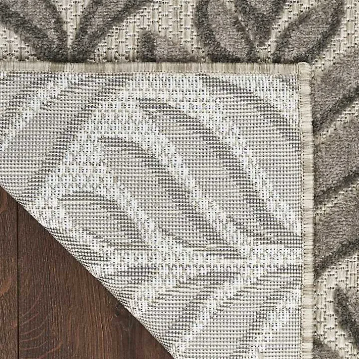 Aloha Gray Botanical Indoor/Outdoor Rug, 7x10
