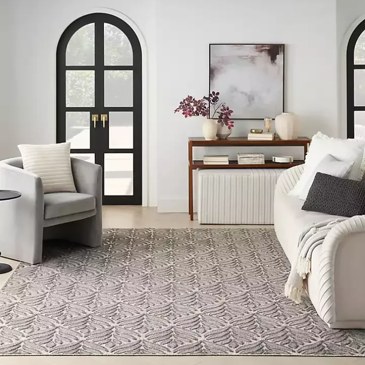 Aloha Gray Botanical Indoor/Outdoor Rug, 7x10