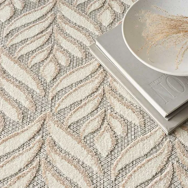 Aloha Ivory Botanical Indoor/Outdoor Area Rug, 6x9