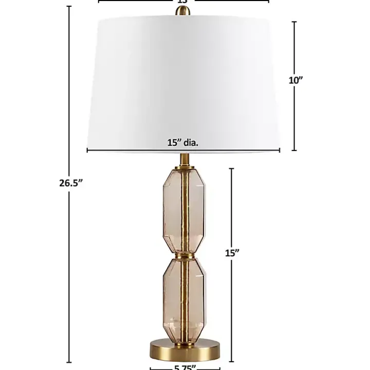 Amber Faceted Glass Table Lamp