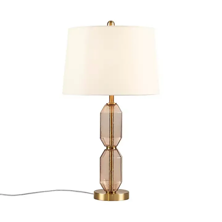Amber Faceted Glass Table Lamp