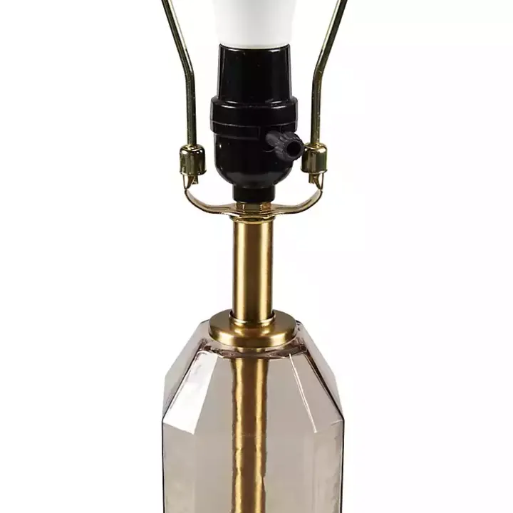 Amber Faceted Glass Table Lamp