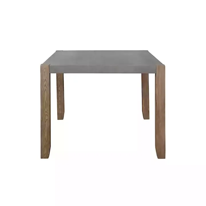 Amber Wood Faux Concrete Top Dining Table