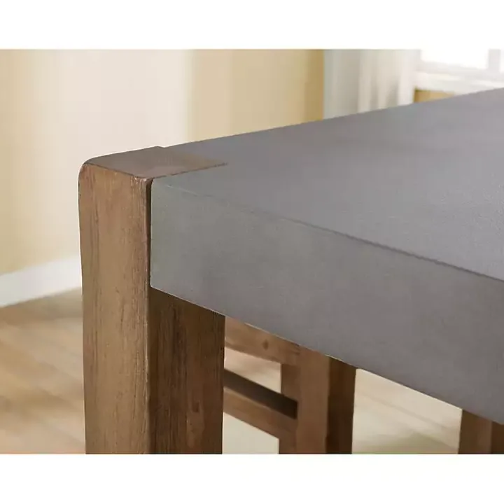 Amber Wood Faux Concrete Top Dining Table