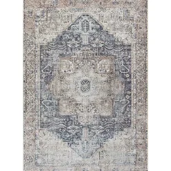 Amelie Navy Blue Classic Washable Area Rug, 5x7