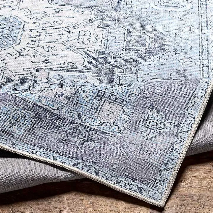 Amelie Silver Blue Classic Washable Area Rug, 6x9
