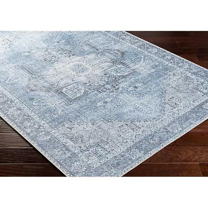 Amelie Silver Blue Classic Washable Area Rug, 6x9
