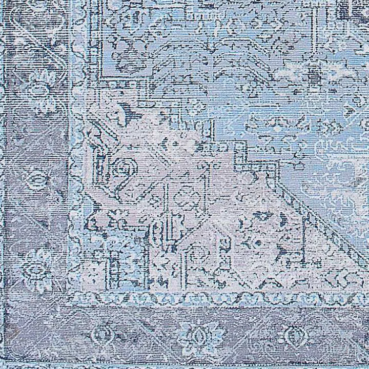 Amelie Silver Blue Classic Washable Area Rug, 6x9