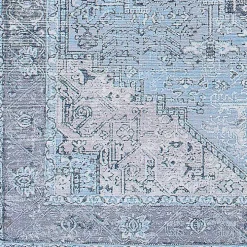 Amelie Silver Blue Classic Washable Area Rug, 8x12