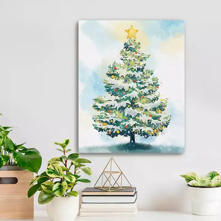 Angelic Christmas Tree Canvas Art Print